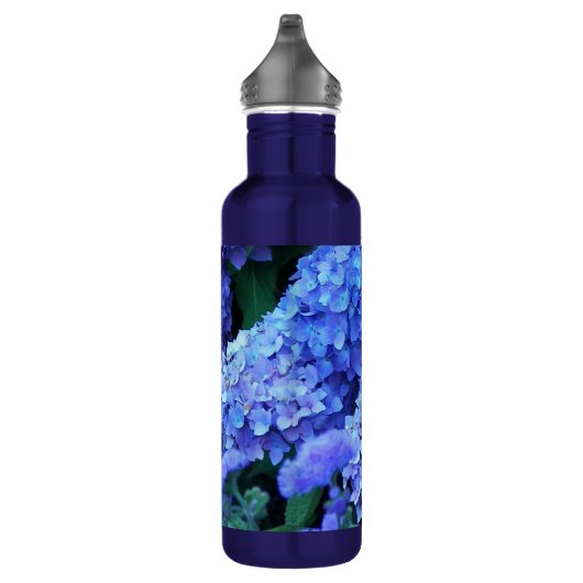 Blue Hydrangea Blume Floral Edelstahlflasche (Rechts)