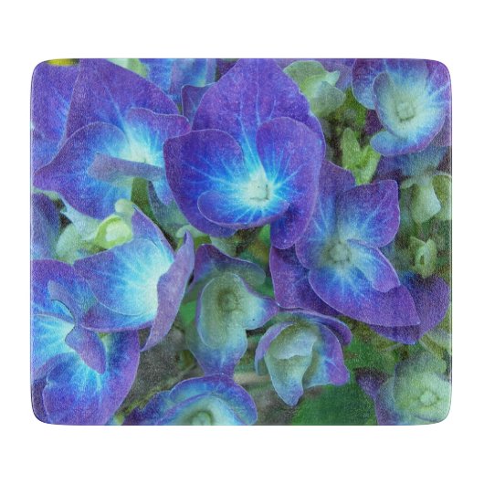 Blue Hydrangea Blume Floral Schneidebrett (Vorderseite)