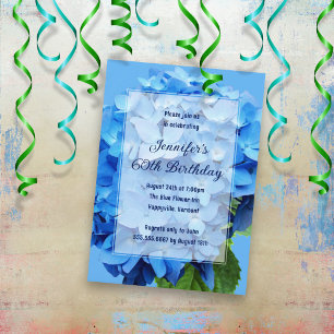 Blue Hydrangea Blume Geburtstag für sie Einladung