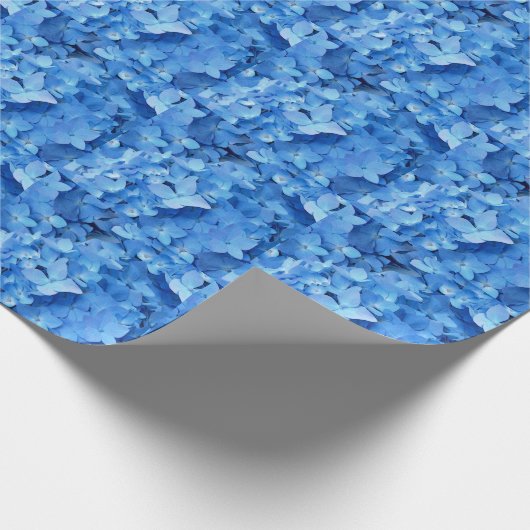 Blue Hydrangea Blume Gemustert Geschenkpapier (Ecke)