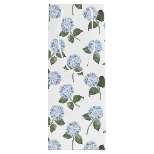 Blue Hydrangea-Blume Geschenktüte Für Weinflaschen (Rückseite)