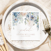Blue Hydrangea Blume Graduation Party Napkins Serviette