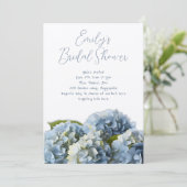 Blue Hydrangea Blume Grenz Dusche Einladung (Stehend Vorderseite)