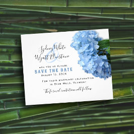 Blue Hydrangea Blume Haushalt Save the Date Flyer