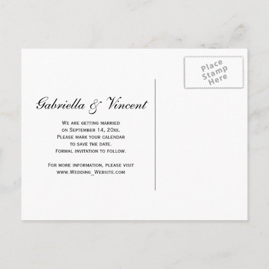 Blue Hydrangea-Blume Hochzeit Sichern Sie das Datu Ankündigungspostkarte (Rückseite)