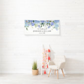 Blue Hydrangea Blume Hochzeitsfeier Banner (Insitu)