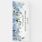 Blue Hydrangea Blume Hochzeitsfeier Banner (Vertikal)
