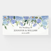 Blue Hydrangea Blume Hochzeitsfeier Banner (Horizontal)