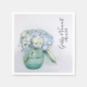 Blue Hydrangea Blume in Jar Vase Wedding Serviette (Vorderseite)