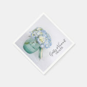 Blue Hydrangea Blume in Jar Vase Wedding Serviette (Ecke)