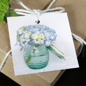Blue Hydrangea Blume in Jar Wedding Geschenkanhänger