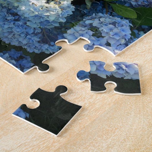 Blue Hydrangea Blume Jigsaw Puzzle (Seite)