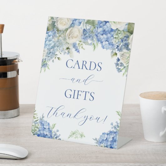 Blue Hydrangea Blume Karten und Geschenke Party Ze Sockelschild (In SItu)