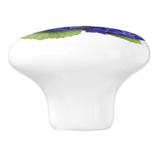 Blue Hydrangea-Blume Keramikknauf (Seitenansicht)