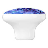 Blue Hydrangea-Blume Keramikknauf (Seitenansicht)