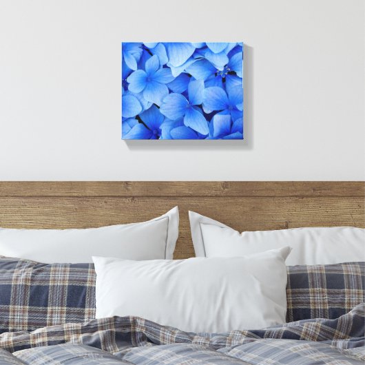 Blue Hydrangea-Blume Leinwanddruck (Insitu (Schlafzimmer))