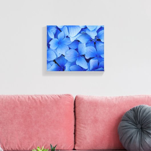 Blue Hydrangea-Blume Leinwanddruck (Insitu (Wohnzimmer))