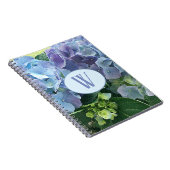 Blue Hydrangea Blume Monogramm Notizblock (Rechte Seite)