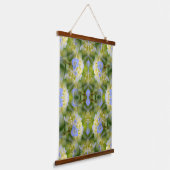 Blue Hydrangea-Blume multipliziert Abstrakt Wandteppich Mit Holzrahmen (Gewinkelt)