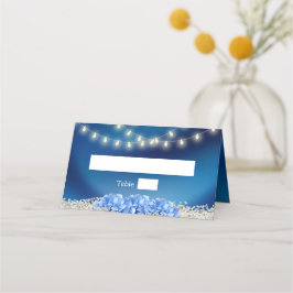 Blue Hydrangea Blume Navy Blue Modern Wedding Platzkarte