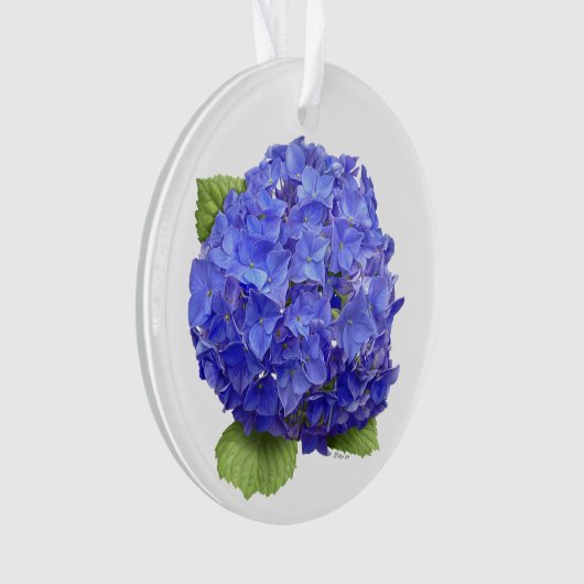 Blue Hydrangea-Blume Ornament (Vorderseite)