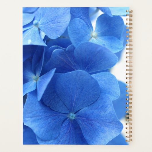 Blue Hydrangea Blume Personalisiert Planer (Rückseite)