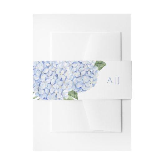 Blue Hydrangea Blume Personalisiert Wedding Einladungsbanderole (Vorderseite Beispiel)