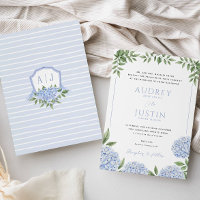 Blue Hydrangea Blume, Personalisiertes Wappen Hoch
