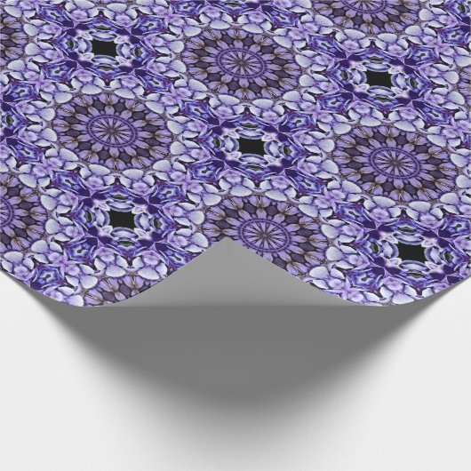 Blue Hydrangea Blume Petals Abstrakt Art Pattern Geschenkpapier (Ecke)