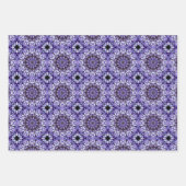 Blue Hydrangea Blume Petals Abstrakt Art Pattern Geschenkpapier Set (Vorderseite 3)
