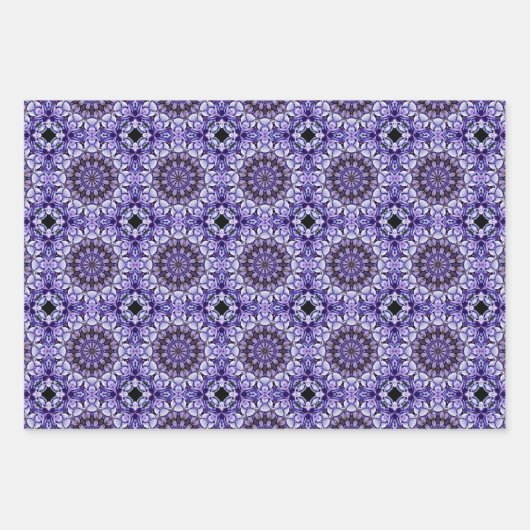 Blue Hydrangea Blume Petals Abstrakt Art Pattern Geschenkpapier Set (Vorderseite)