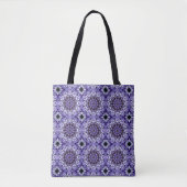Blue Hydrangea Blume Petals Abstrakt Art Pattern Tasche (Vorderseite)