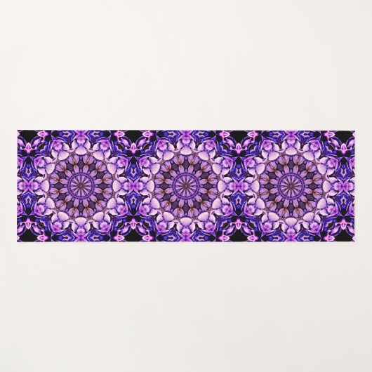 Blue Hydrangea Blume Petals Abstrakt Art Pattern Yogamatte (Vorderseite (Horizontal))
