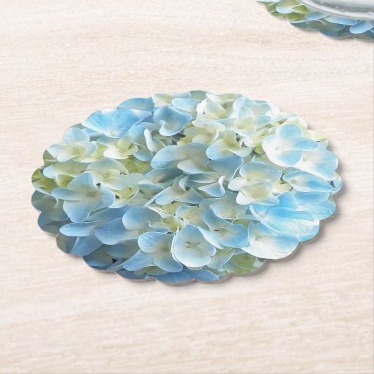 Blue Hydrangea Blume Petals Floral Untersetzer (angewinkelt)