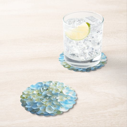 Blue Hydrangea Blume Petals Floral Untersetzer (Vor Ort)
