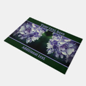 Blue Hydrangea Blume Petals Personalisiert Fußmatte (Schrägansicht)