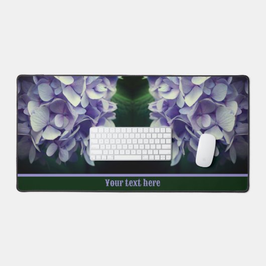 Blue Hydrangea Blume Petals Personalisiert Schreibtischunterlage (Tastatur & Maus)