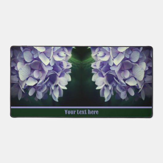 Blue Hydrangea Blume Petals Personalisiert Schreibtischunterlage (Vorderseite)