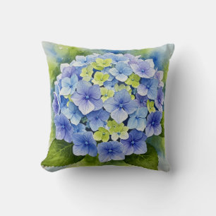 Blue Hydrangea Blume Pillow Kissen