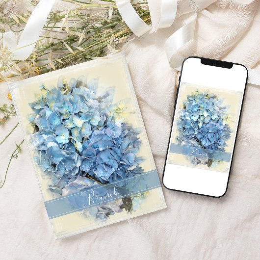 Blue Hydrangea Blume Post Wedding Brunch Einladung