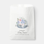 Blue Hydrangea Blume Pumpkin Fall Baby Dusche Geschenktütchen (Vorderseite)