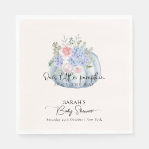 Blue Hydrangea Blume Pumpkin Fall Baby Dusche Serviette