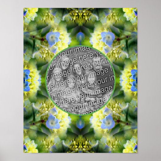 Blue Hydrangea Blume Rahmen erstellen Sie Ihr eige Poster (Vorne)