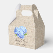 Blue Hydrangea Blume Rustic Burlap Vielen Dank Geschenkschachtel (Vorderseite)