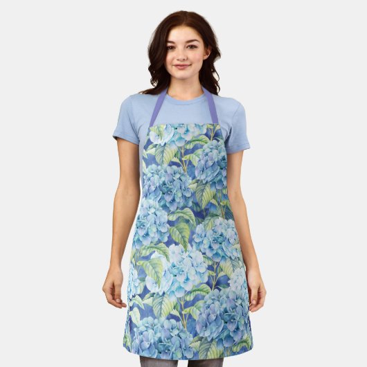 Blue Hydrangea-Blume Schürze (Getragen)