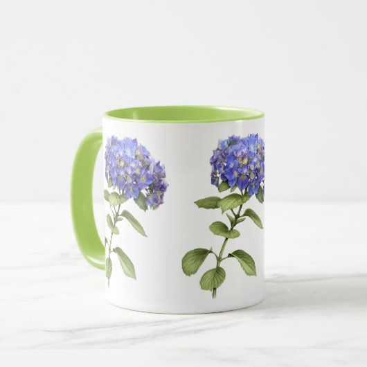 Blue Hydrangea-Blume Tasse (Vorderseite Links)
