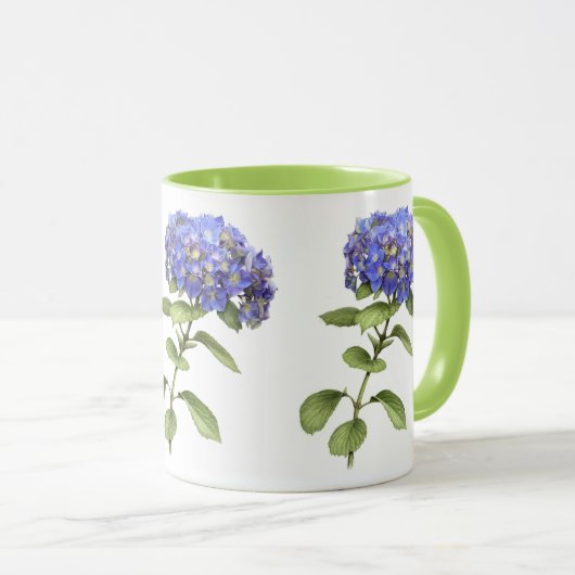 Blue Hydrangea-Blume Tasse (VorderseiteRechts)