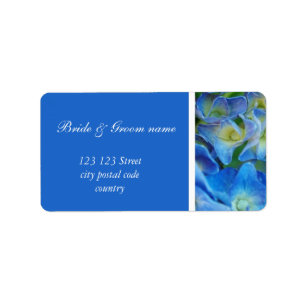 Blue Hydrangea Blume vielen Dank Adressaufkleber