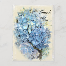 Blue Hydrangea Blume Vielen Dank Hinweis Postkarte