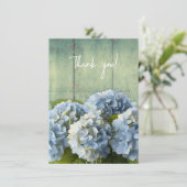 Blue Hydrangea Blume Vielen Dank, Schrift Dankeskarte (Stehend Vorderseite)
